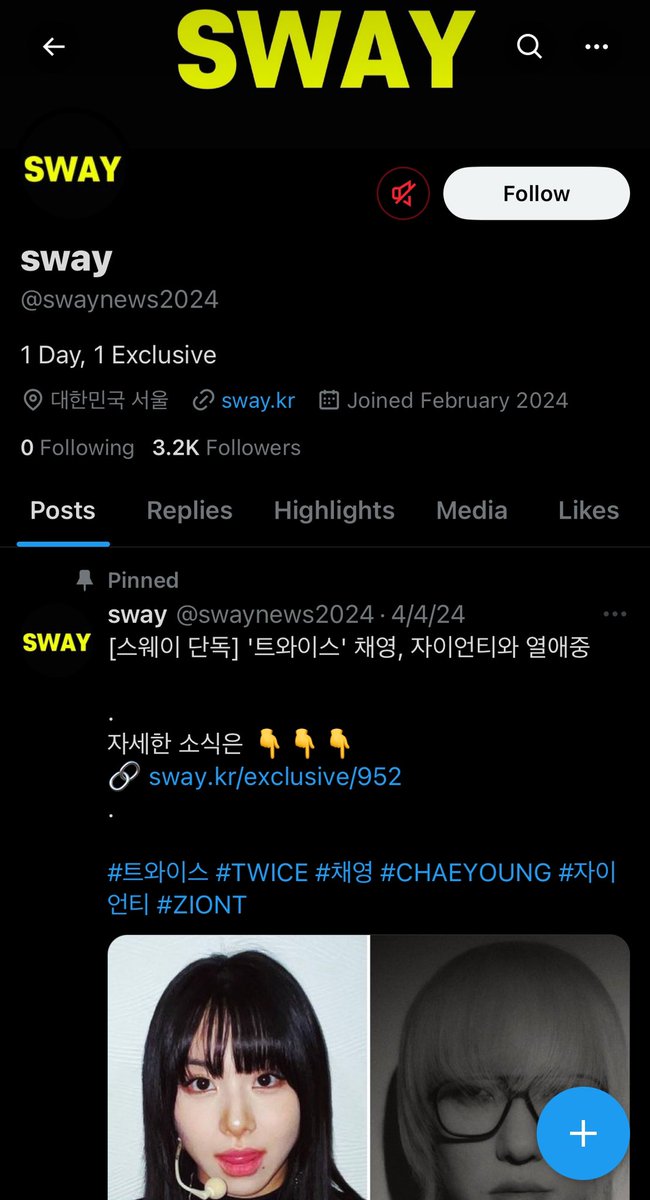 please report this account @/swaynews2024. 
they were the ones who leaked the news of jihyo and chaeyoung and they are back from suspension