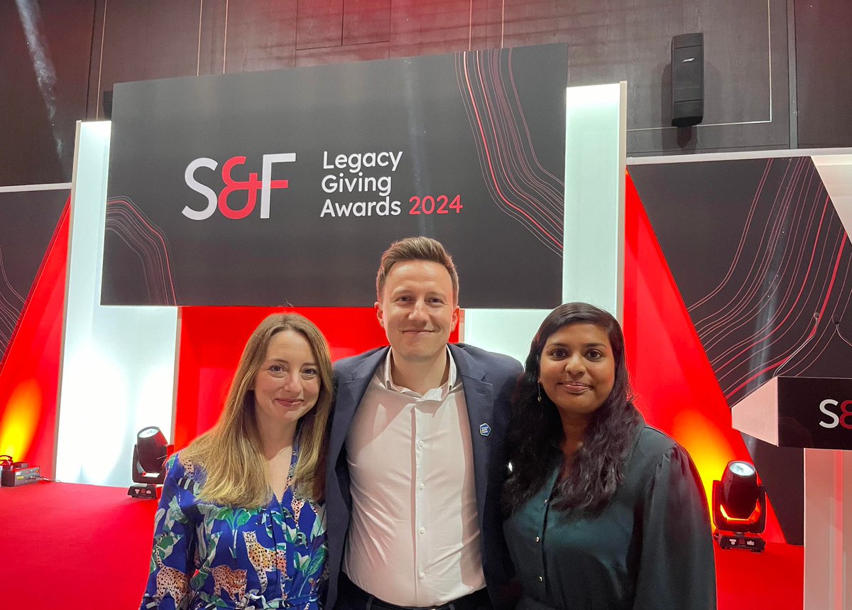 At yesterday's @SmeeandFord #LegacyGivingAwards we were nominated in the ‘Best Start-Up Legacy Programme’ category. It was great to share our success with fantastic fundraisers from all corners of the #charity sector! 👏