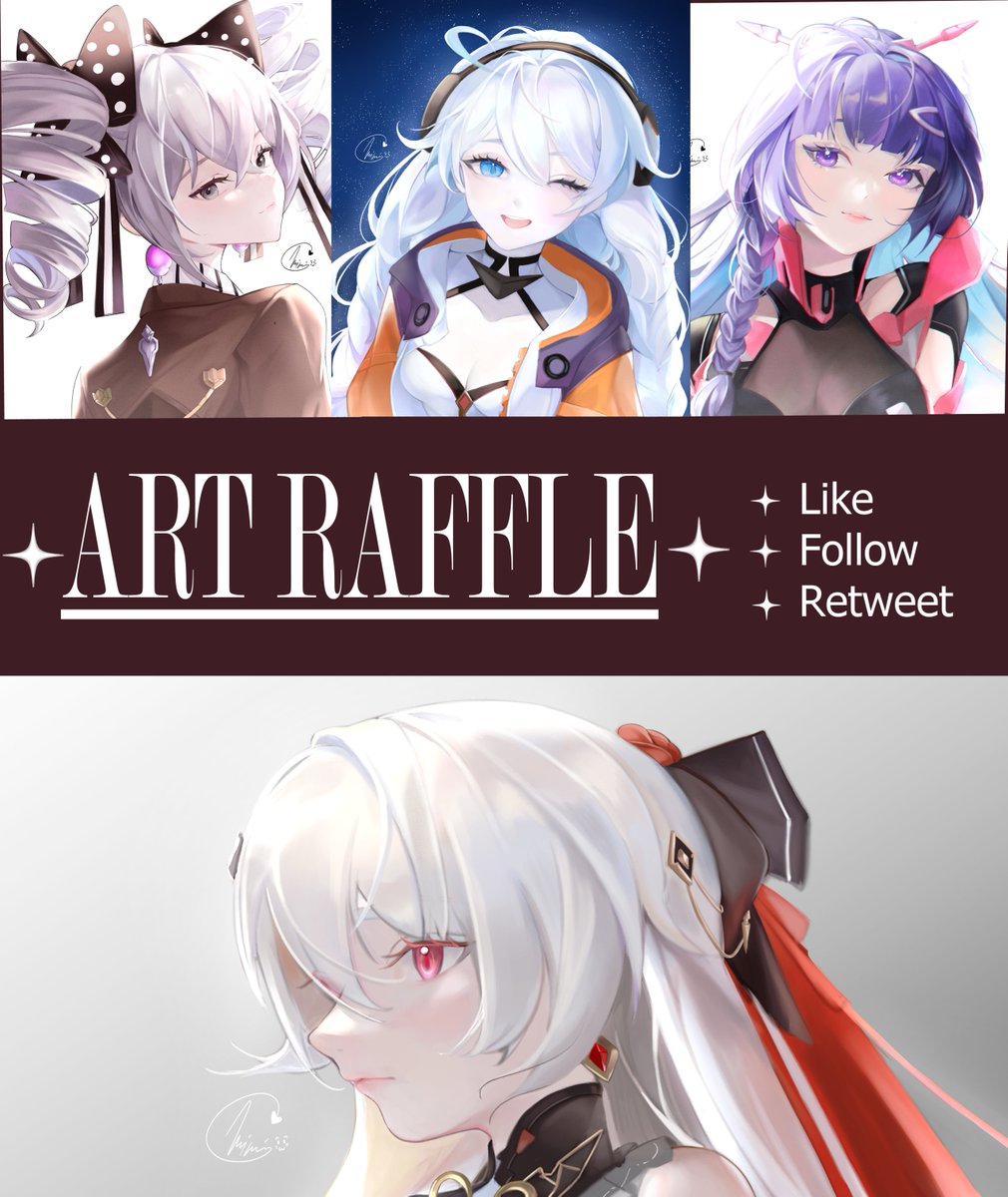 400+ FOLLOWERS ✨⋆ART RAFFLE⋆✨

✨ RULES~ 

°Like°°Follow°°Retweet°

✨4 WINNERS PRIZE 🏆🏵️✨

-3 BUST UPS🌸
-1 KNEE/FULL BODY 🌸

Thank you so much everyone who's been supporting me in every way! ♥

✨ Ends on May 12th ✨

✨Good Luck~ ✨

#artraffle