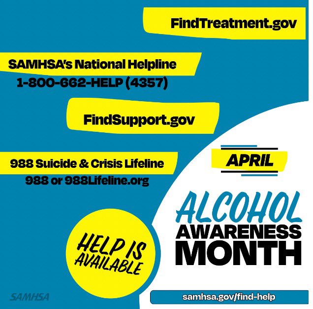 Spread the word this #AlcoholAwarenessMonth 📢 Prevention works. Treatment is effective. #RecoveryIsPossible for everyone. If you or someone you know needs support for alcohol use or misuse, help is available at samhsa.gov/find-help #AlcoholAwarenessMonth #injuryprevention