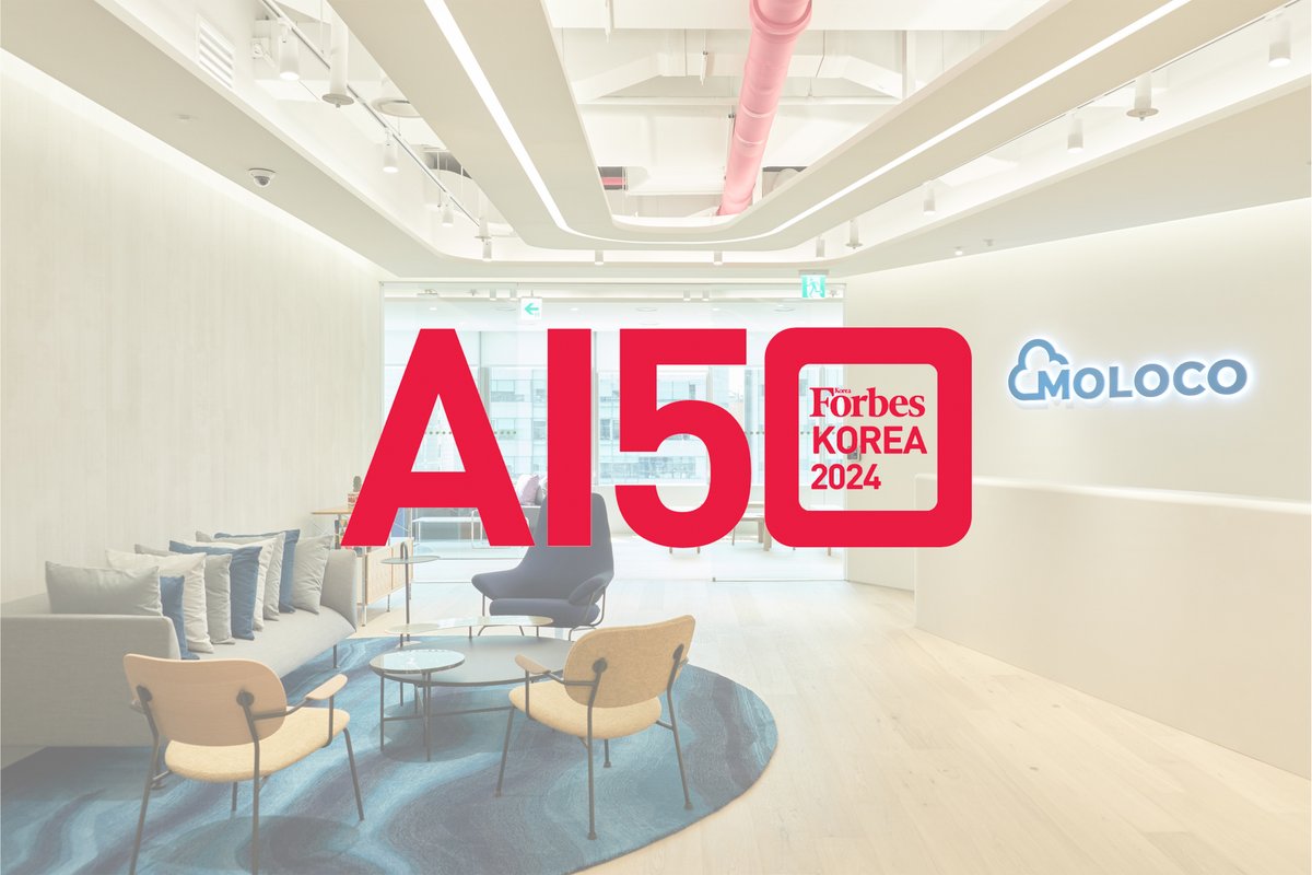 Moloco (@molocohq) on Twitter photo š Moloco has been included in the <a href="/forbes_korea/">ķ¬ėøģ¤ģ½ė¦¬ģ</a> AI 50, an index that highlights AI companies leading the industry by focusing on the commercialization of AI technology. š
jmagazine.joins.com/forbes/view/33⦠š Moloco has been included in the <a href="/forbes_korea/">ķ¬ėøģ¤ģ½ė¦¬ģ</a> AI 50, an index that highlights AI companies leading the industry by focusing on the commercialization of AI technology. š
jmagazine.joins.com/forbes/view/33ā¦