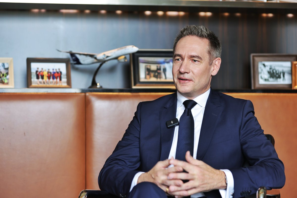 'Business travel between #China and #Germany is picking up, and I strongly believe that German corporates are dedicated and committed to the Chinese economy,' said Jens Ritter, CEO of #Lufthansa Airlines. globaltimes.cn/page/202404/13…