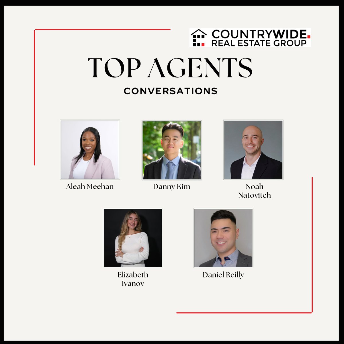 Our Top Agents are leading the way this week with the most conversations! 🌟 Their dedication to excellent communication is unparalleled. Keep up the great work, team! Let's continue to engage with our clients and provide top-notch service! 💬🚀 #TopAgents #RealEstateExcellence