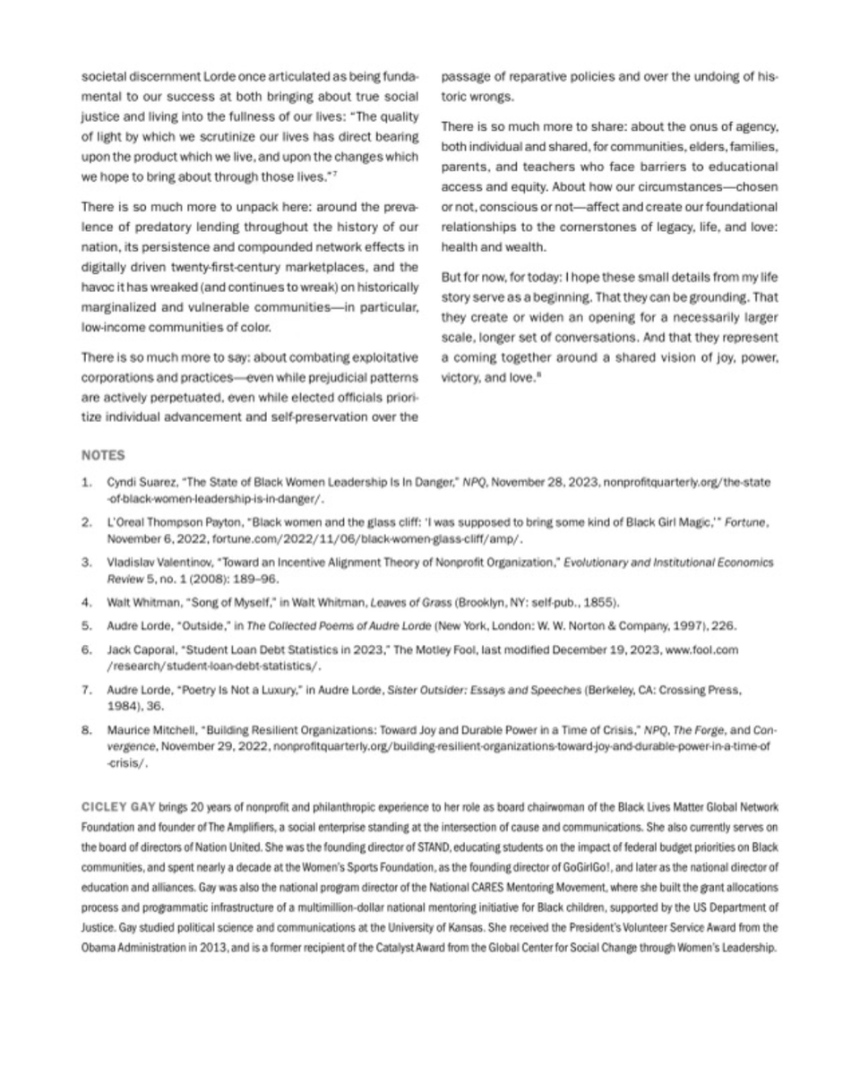 2/3 'To this day, my fellow board members and I are still dealing with personal and professional tolls – from accusations of financial impropriety to attacks on our character, our competency, and our commitment to the cause and work of the global movement for Black lives.'