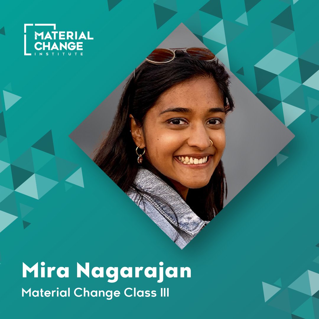 MaterialChange_'s tweet photo. 📣It's #FellowshipFriday and today we are spotlighting @NagarajanMira who is focused on commercializing innovative technologies that mitigate the impacts of climate change 🌎

#EarthMonth https://t.co/4MbEjrK3Me