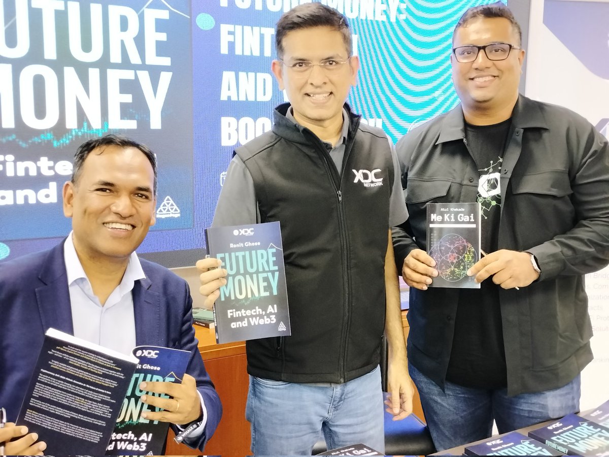 📘🚀 Thrilled to witness the launch of two groundbreaking books at the @XDCdevCenter in #Dubai during the #Token2049 event. @Citi 's @ronitA380's 'Future of Money' & XDC Network's co-founder @atulkhekade's 'Me Ki Gai' offer insightful explorations into the evolving landscape of…