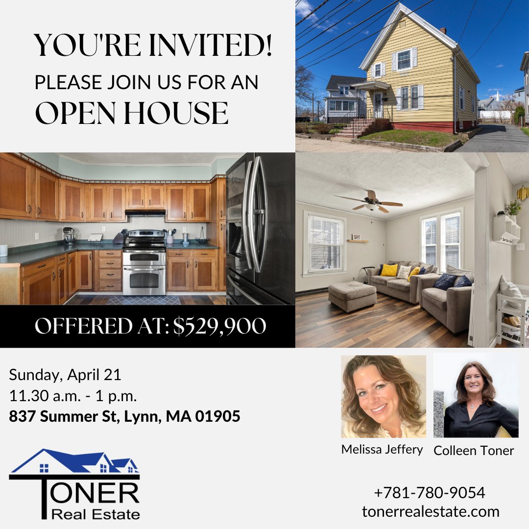 837 Summer St, Lynn Open House! ⭐️ 

Beautifully Maintained New England Colonial With Good Size Rooms, 3 Bedrooms, and 1 Full Bath! 

#RealEstate #SingleFamilyHome #HouseForSale #Lynn #TonerRealEstate #PropertyExpert #ForSale #OpenHouse