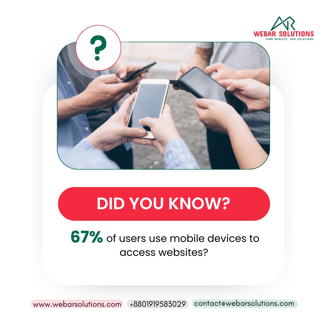 Webar Solutions can make mobile friendly websites within a short budget for your business. 
Let's make a mobile friendly website together.
#CreateWordPressWebsite #CreateWebsite #BuildNewWordPress #WordPressServices #WebDesign #WebsiteDevelopment #CustomWordPress  #OnlinePresence