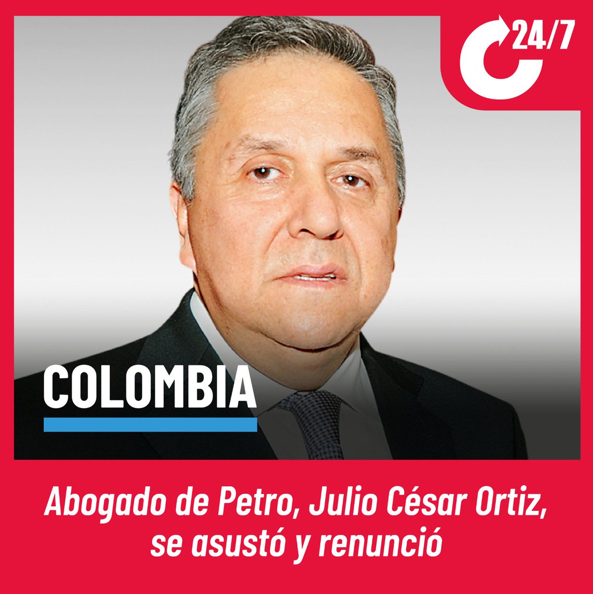 🇨🇴 #ATENCIÓN | RENUNCIÓ ABOGADO DE PETRO | Julio César Ortiz, encargado de la defensa de Gustavo Petro decidió renunciar al enterarse del proceso abierto por las tres IAS y el CNE, con pruebas suficientes por el caso de corrupción y entrada de dinero ilegal en la campaña