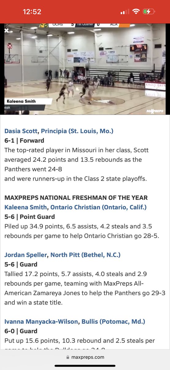 Thank you @MaxPreps for selelcting me to your freshman all American team @PrinWBB @pd_skillz