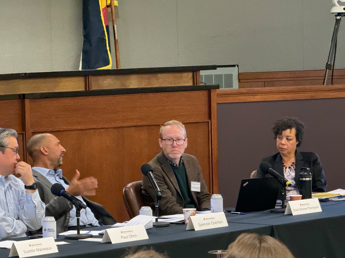 Terrific panel at @SiliconFlatiron @ColoLaw 'AI and Constitutional Law' conference on privacy with Profs. @paulohm @SpencerOverton Scott Skinner-Thompson and Chris Goodman