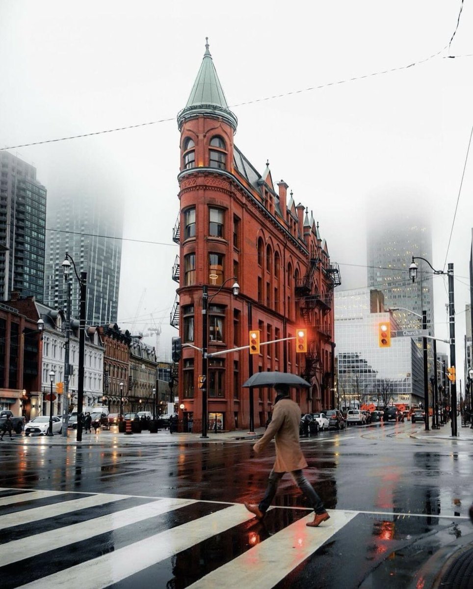 The flatiron building in the rain.  #Toronto #Canada