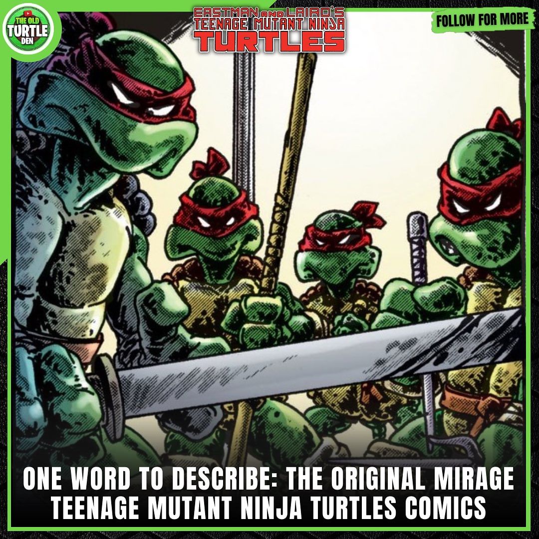One word to describe: The original Mirage Teenage Mutant Ninja Turtles Comics?