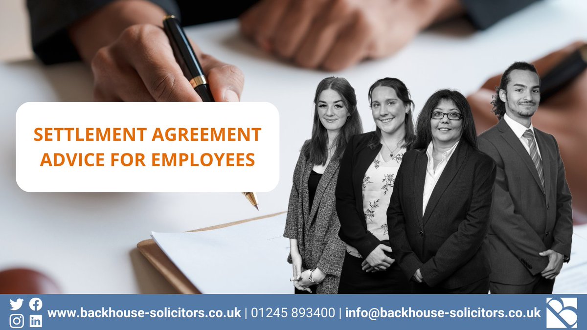 If you need advice on a Settlement Agreement, the team at Backhouse Solicitors understand you are working to a tight deadline, so get in touch with our experts today. zurl.co/DQeM #wevegotyourback #employmentlaw #settlementagreement #legaladvice