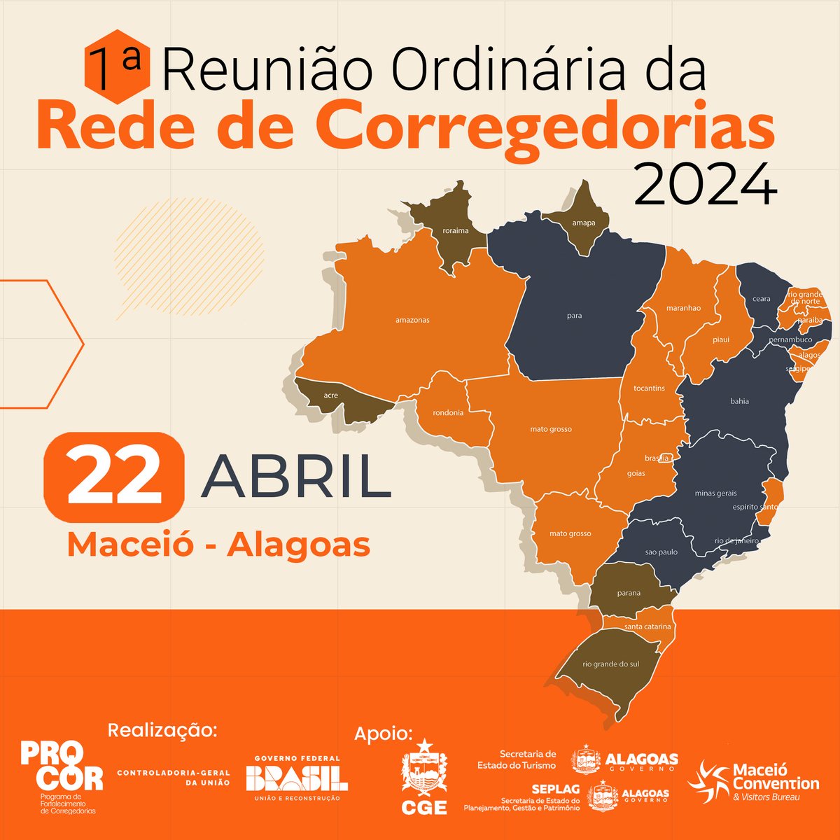 Está chegando a 1ª Reunião Ordinária da Rede de Corregedorias 2024!🤩 Quer saber mais? Clique no link e tire as suas dúvidas! 😉 gov.br/corregedorias/…