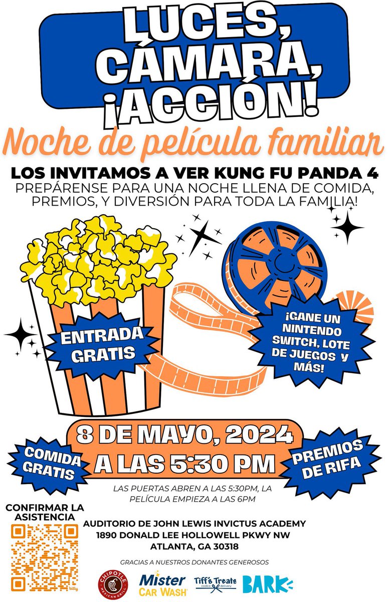 Join us for our Lights, Camera, Action: JLIA Family Movie Night on May 8, 2024 from 5:30pm-8pm. This event is FREE! We'll be showing Kung Fu Panda 4 and serving free concessions 🍿🎥 RSVP here: bit.ly/JLIAMovieNight @JLewisInvictus