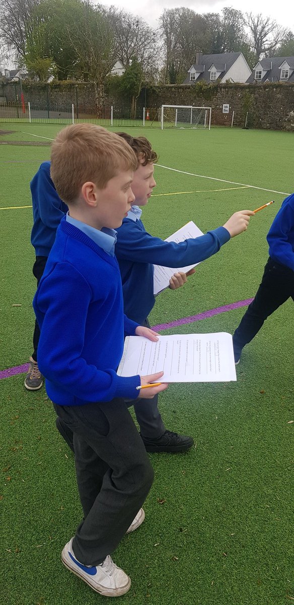 2ndClSAttracta's tweet photo. Today we took out maths lesson outside @2ndClSAttracta @Maths_Eyes #mathstrail #activemaths https://t.co/7CUY7IgfT1