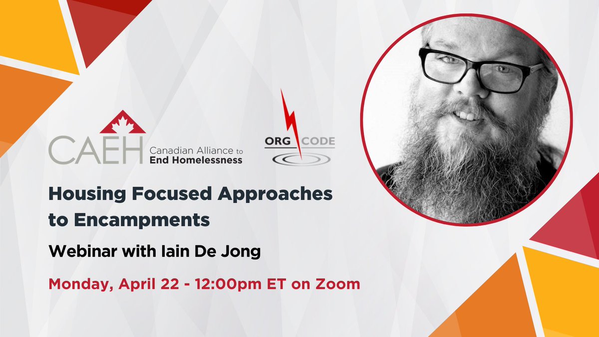 Next Monday, join Iain De Jong from OrgCode for a webinar discussing how to end homelessness for people living in encampments using housing-focused and person-centred approaches. RSVP here ➡️ loom.ly/DS2r8b8