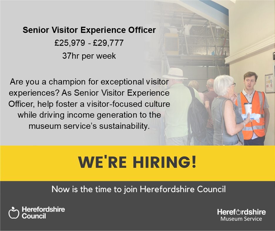 🚨🌟 JOB DEADLINE APPROACHING🌟 🚨 

You have until Sunday to apply for to be a Senior Visitor Experience Officer with us!

➡️  orlo.uk/Jhi2g

#museumjobs #museums #Herefordshire #Midlands