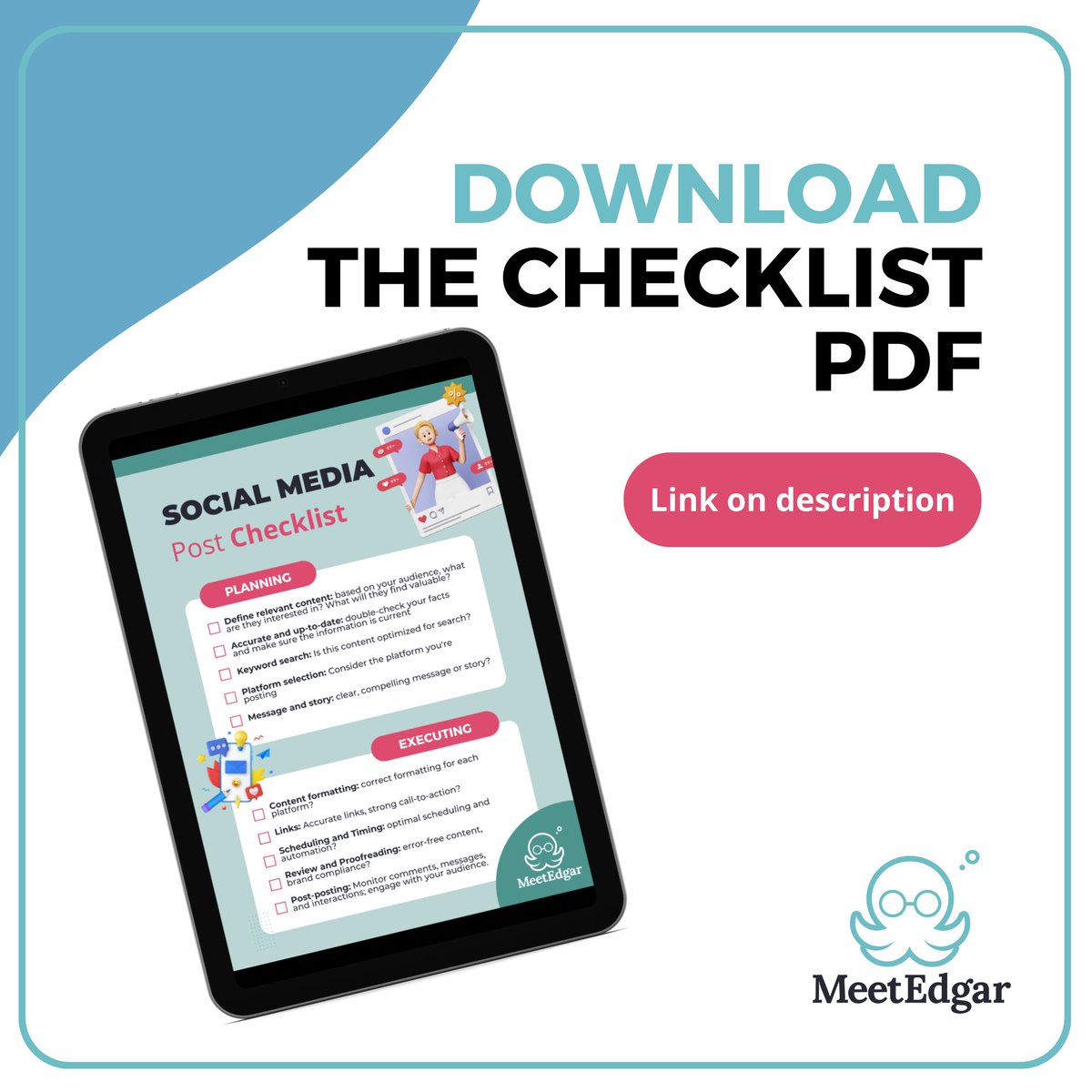 Posting on social media might feel like navigating uncharted waters, but I've got your back. Here's a handy checklist to make sure you're all set before you hit that 'post' button. Download it here: bit.ly/Edgarchecklist #SocialMediaTips #SocialMediaMarketing #ContentStrategy
