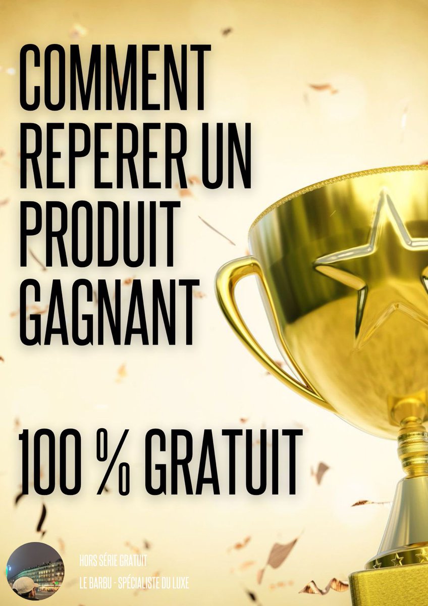 LeBarbu75's tweet photo. Vous êtes des champions 👑 

Mais il vous manque une corde à votre arc 

Vous ne savez pas repérer les produits gagnants 

Je vous l’apprend aujourd’hui 

Un ebook encore une fois 100% gratuit 

12 pages de pure valeur 

Rt et commente « Gagnant » pour avoir le ebook gratuitement 🏆