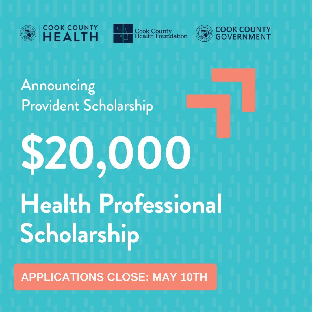 Attention health care #students! Applications are now open for the Provident Scholarship Fund that awards up to $20,000 to students who are from, and dedicated to serving, underrepresented communities in Cook County. Apply now and invest in your future! cookcountyhealth.org/about/careers/…