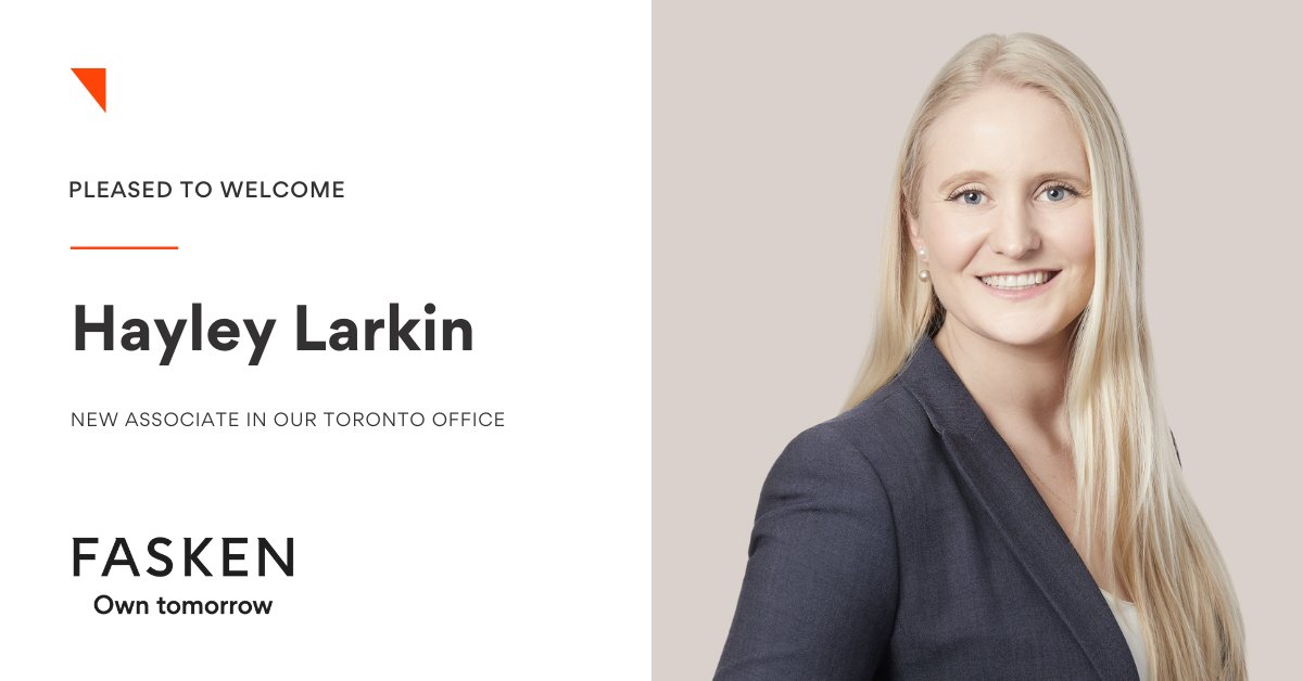 We are pleased to share that Hayley Larkin has joined #Fasken as an associate in the Banking and Finance Group. Hayley advises clients on domestic and international financing matters as well as securitization transactions. Learn more: bit.ly/4cZIllK #TeamFasken