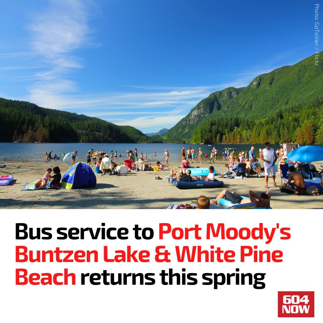 Time to bus to the beach! 🏖️🚌 Starting April 20, the following @Translink busses will run every 30 minutes during the weekend and holidays: - 150 White Pine Beach / Coquitlam Central Station - 10:00 am - 7:30 pm - 179 Buntzen Lake / Coquitlam Central Station - 8:00 am - 8:00 pm