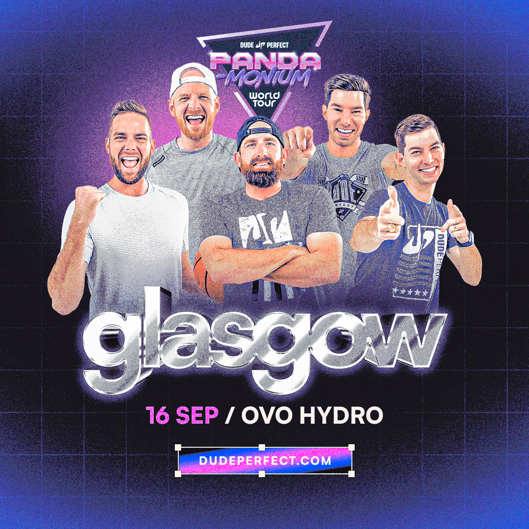 ANNOUNCED 📣 YouTube sensations Dude Perfect will be causing PANDA-MONIUM in the OVO Hydro on 16 September! #OVOLive presale 10am, Wed 24 April Tickets on sale 10am, Fri 16 April ➡️ bit.ly/444FhAK