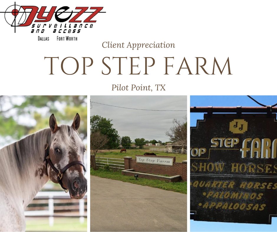 DyezzInc's tweet photo. 👉Dyezz Client Shout Out👈 We're proud to protect Top Step Farm in Pilot Point, TX! 🐎 🐴

Keep an eye on your business from anywhere in the world.

Request a FREE quote!
📲 (214) 466-8438
💻 https://t.co/cdXqMsbk4D

#Dyezz #texas #DallasTX #BusinessSecurity #Security https://t.co/AnIHTVlpet