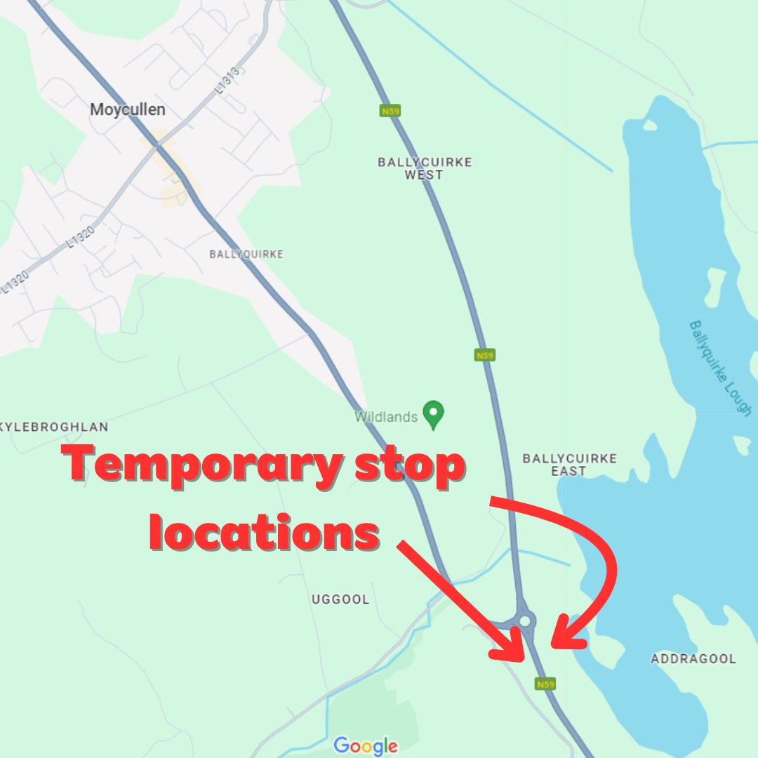 *TEMPORARY STOP CHANGE / ATHRÚ SEALADACH* From 8am Sunday the 21st of April to 11pm Tuesday the 23rd of April roadworks in Moycullen means we will NOT have access to our pick up and drop off point at the Coach Bar. Our pick up and drop off for this period will be before the new…