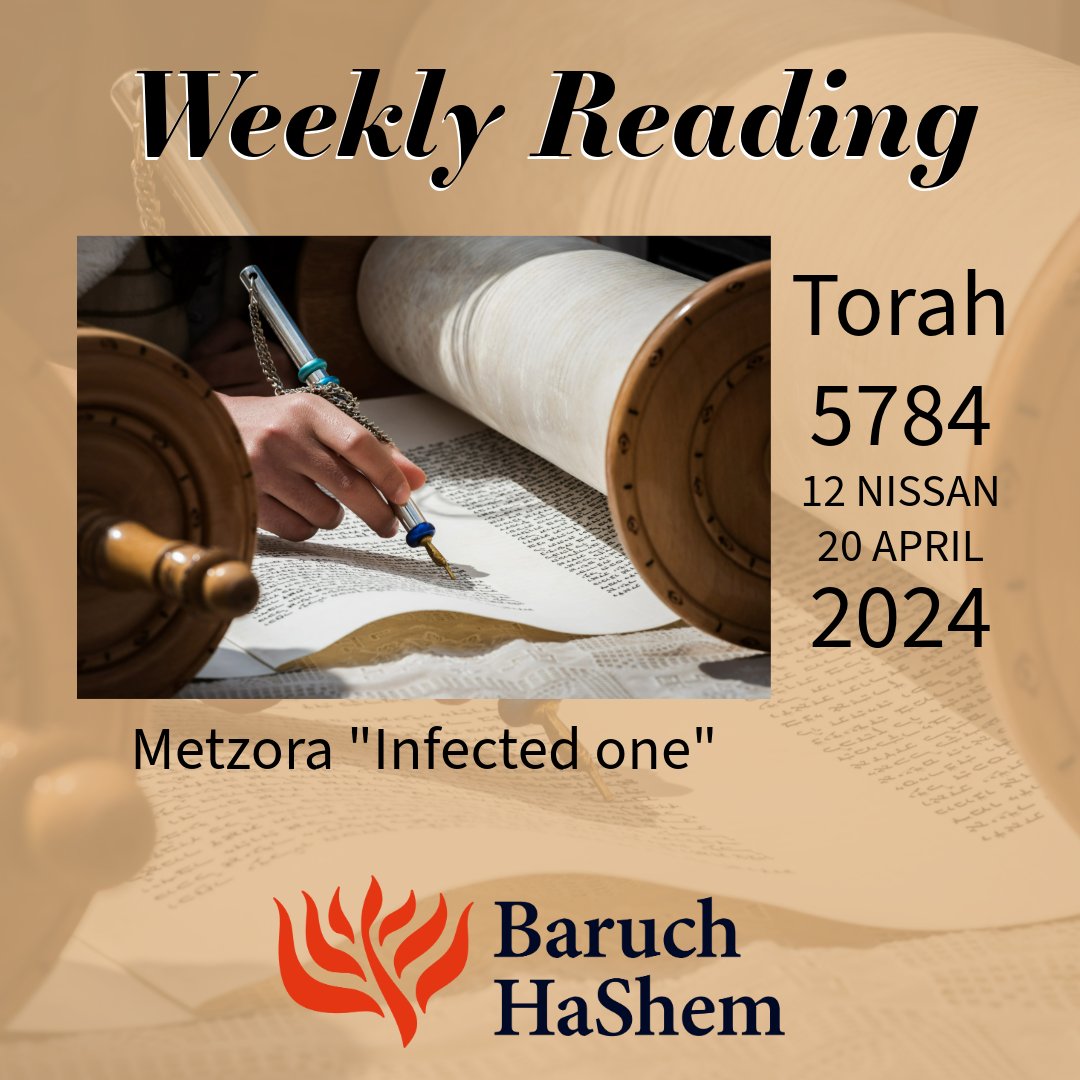 Baruch_HaShem's tweet photo. April 20, 2024 | 12 Nisan, 5784

Metzora “Infected one”

Torah: Vayikra (Leviticus) 14:1-15:33
Haftarah: Mal 3:4-24 Shabbat HaGadol
B’rit Chadasha: Mat. 16:13-28; 20:17-19

#WeeklyReading #Torah #BHSDallas #Metzora https://t.co/riaGkpnjNF