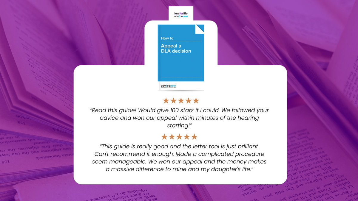 Read some of the success stories from people who have used our guide to appealing a #DLA decision ↘️ shorturl.at/kDV28. If we’ve helped you with our guide, please help us and leave a review! Thank you to everyone that has shared their #feedback with us. #Benefits