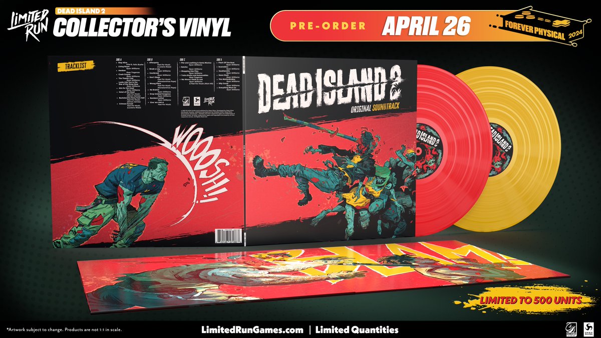 Bring Dead Island 2's splatter to your platter with this exclusive collector's vinyl! 500 LIMITED pressings will be available starting next Friday, April 26th! Learn more: bit.ly/3Jng6A0