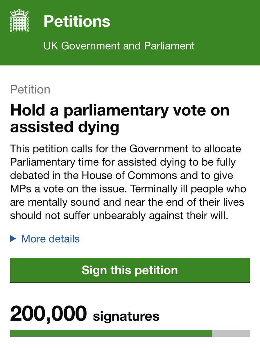 🎉 Our @Daily_Express and @dignityindying petition with Dame Esther Rantzen has passed 200,000 signatures. Next stop Downing Street and then Westminster Hall!