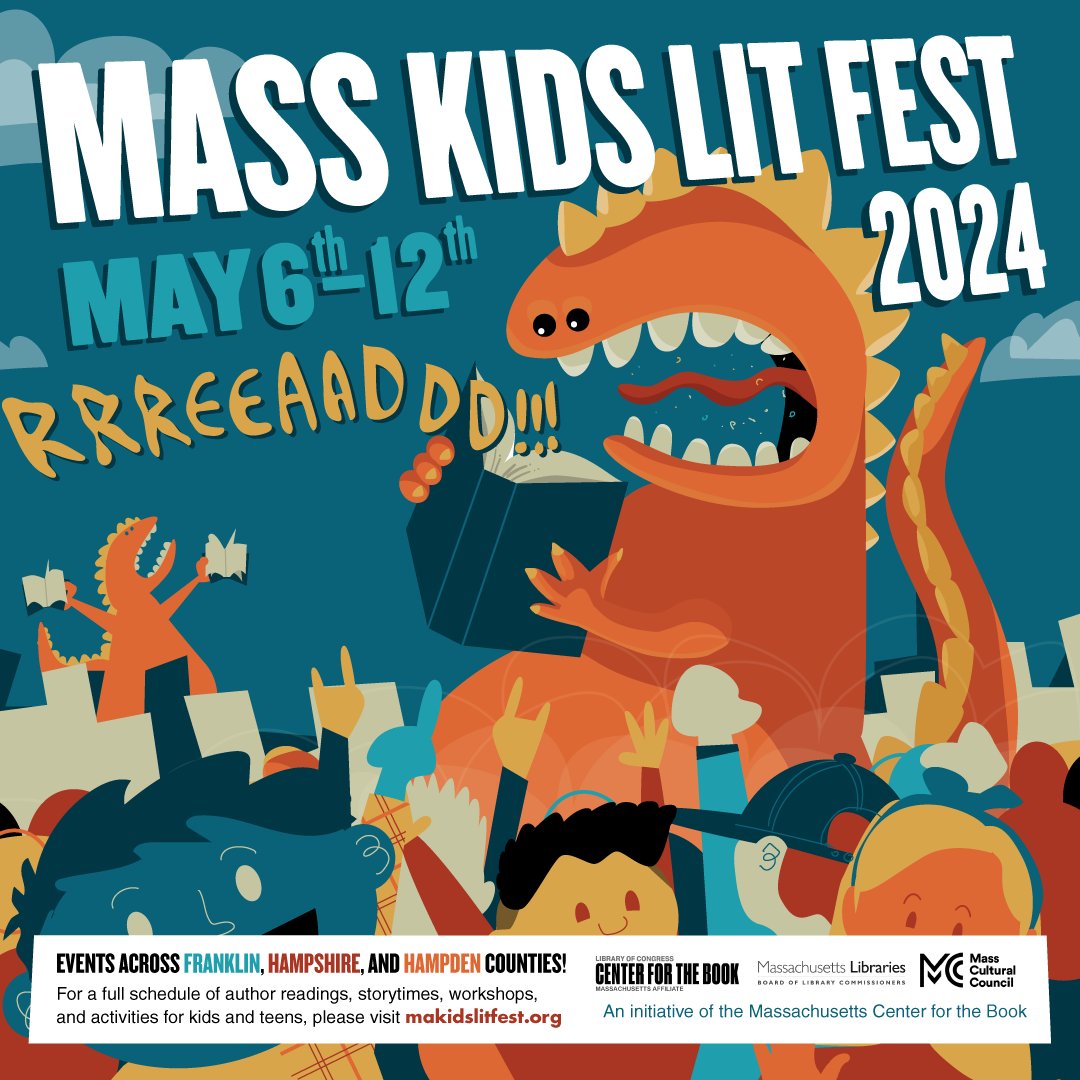 PLAN for #MassKidsLitFest during #ChildrensBookWeek May 6-12! Free #author events throughout #pioneervalley #Massachusetts. Info: ow.ly/e78i50RceAL #childrensbooks #bookstagram #familyliteracy #NoRulesJustRead #CenterForTheBook @MassLibAssoc @mblclibraries @NEIBAbooks