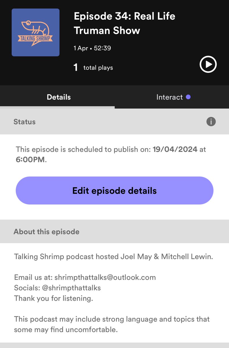ShrimpThatTalks's tweet photo. Are we real? Are we being watched? We discuss the chance of The Truman Show happening among us in real life. With one of us believing we are the main cast of his own show. Listen to find out which one of us is the real Truman Burbank! Podcast live now, link in bio 🎥 https://t.co/KUaqaS4Xr1