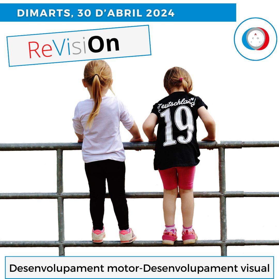ACOTV's tweet photo. 🔵Nou seminari #ReVisiOn impartit per Enric Bach, optometrista, sobre la interacció entre el desenvolupament motor-visual, destacant la importància d'avaluar l'estat motor de cada pacient en relació amb la seva visió. 
Dimarts 30 d'abril a les 15h
🚀 https://t.co/5xsl5TX2MZ https://t.co/4UbzcnV2MJ