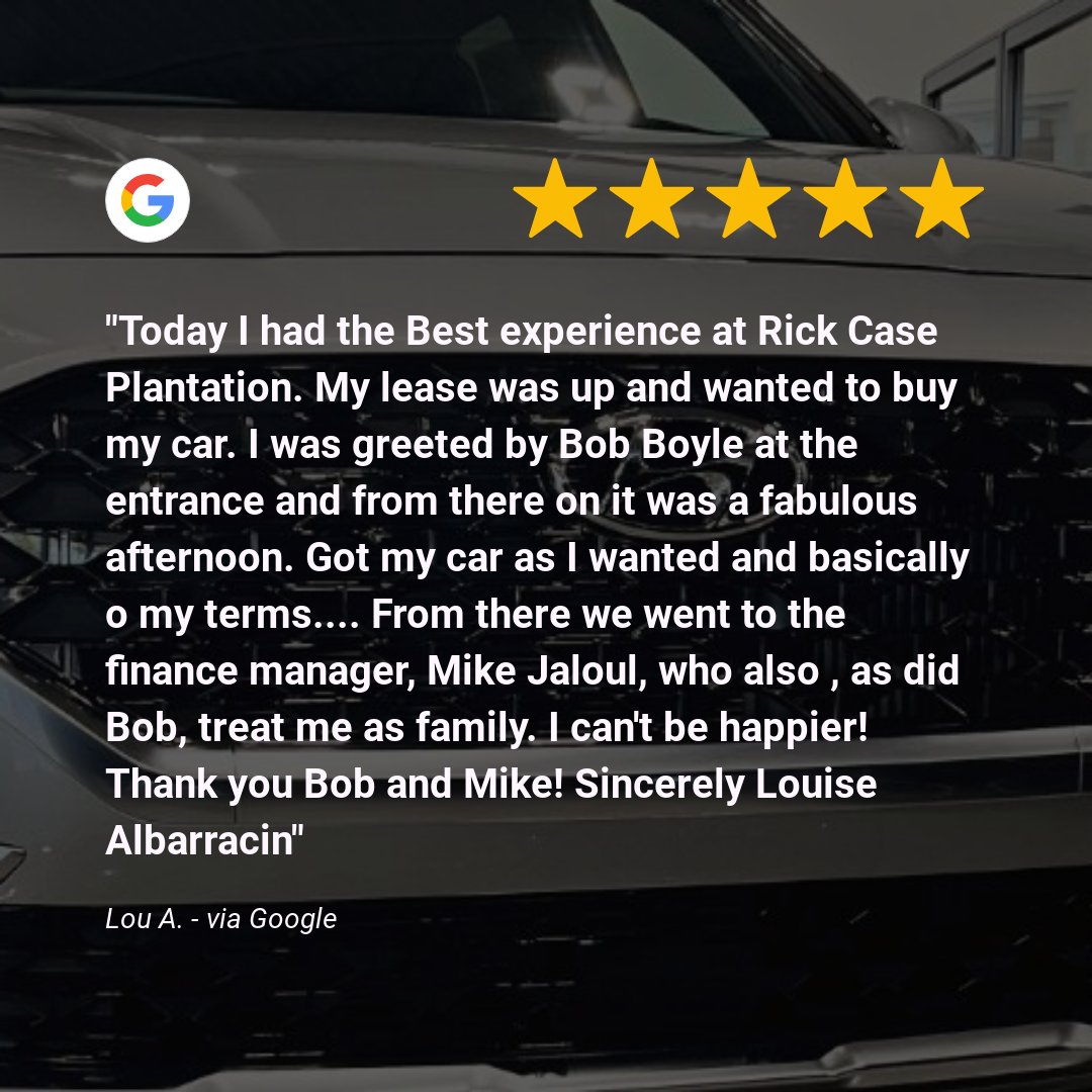 Always family here!

#RickCaseGenesisFtLauderdale #Genesis #5stars #customerreviews #reviews #customerservice #customerexperience #dealerships #rickcase #rickcaseautomotivegroup #thebest #comeonin #cars #dealership #besties #hyundai #CustomerAppreciationFriday #luxury