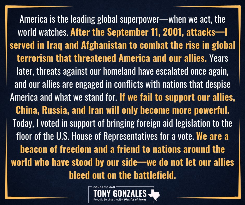 Rep. Tony Gonzales (@RepTonyGonzales) on Twitter photo 2024-04-19 17:04:08