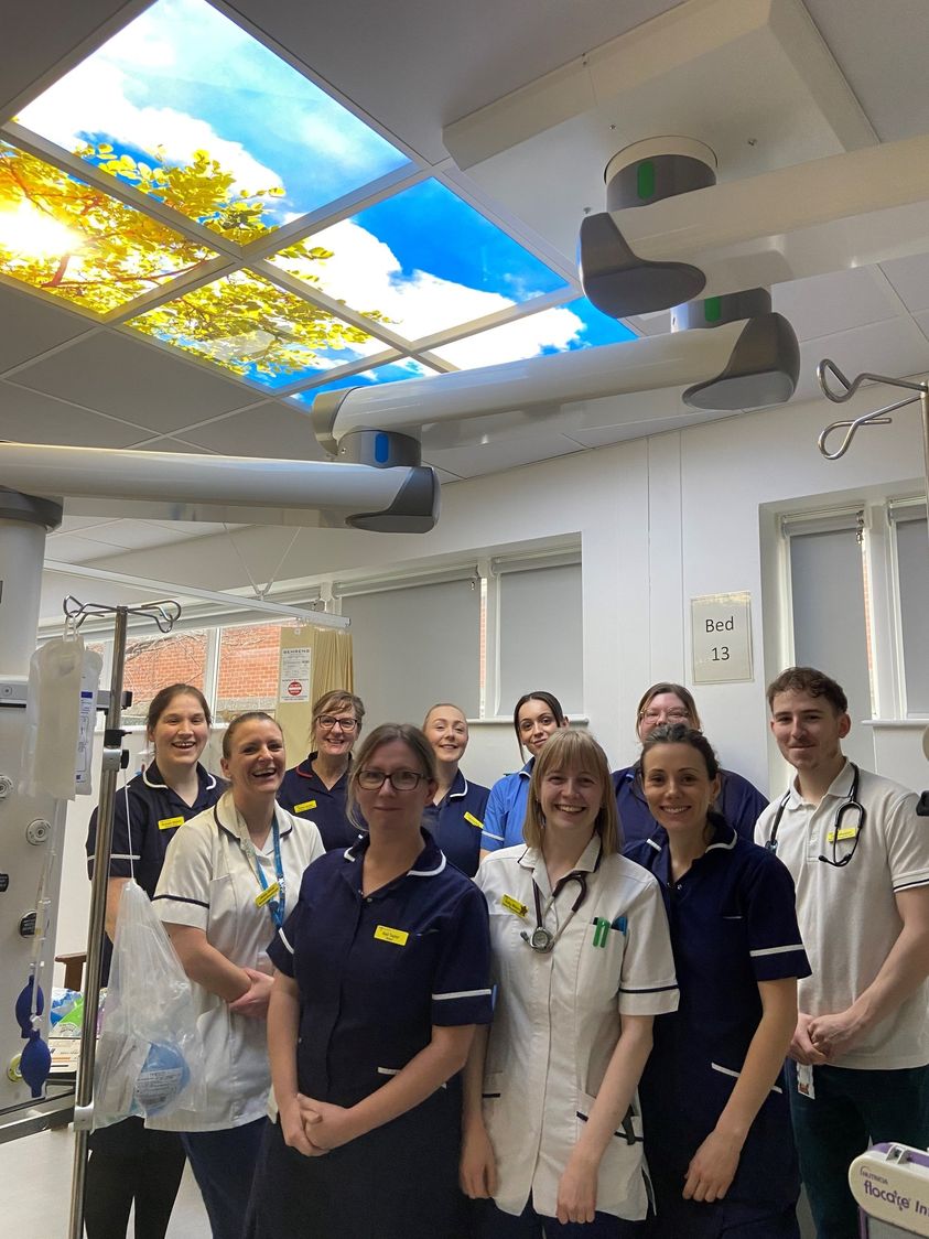 The high dependency unit at York Hospital has been illuminated by @JohnWrightLtd, bringing the outdoors inside for some of our most unwell patients. Elaine, Lead Nurse in Critical Care, said, “It’s a comfort for patients facing such tough times. Thank you.”