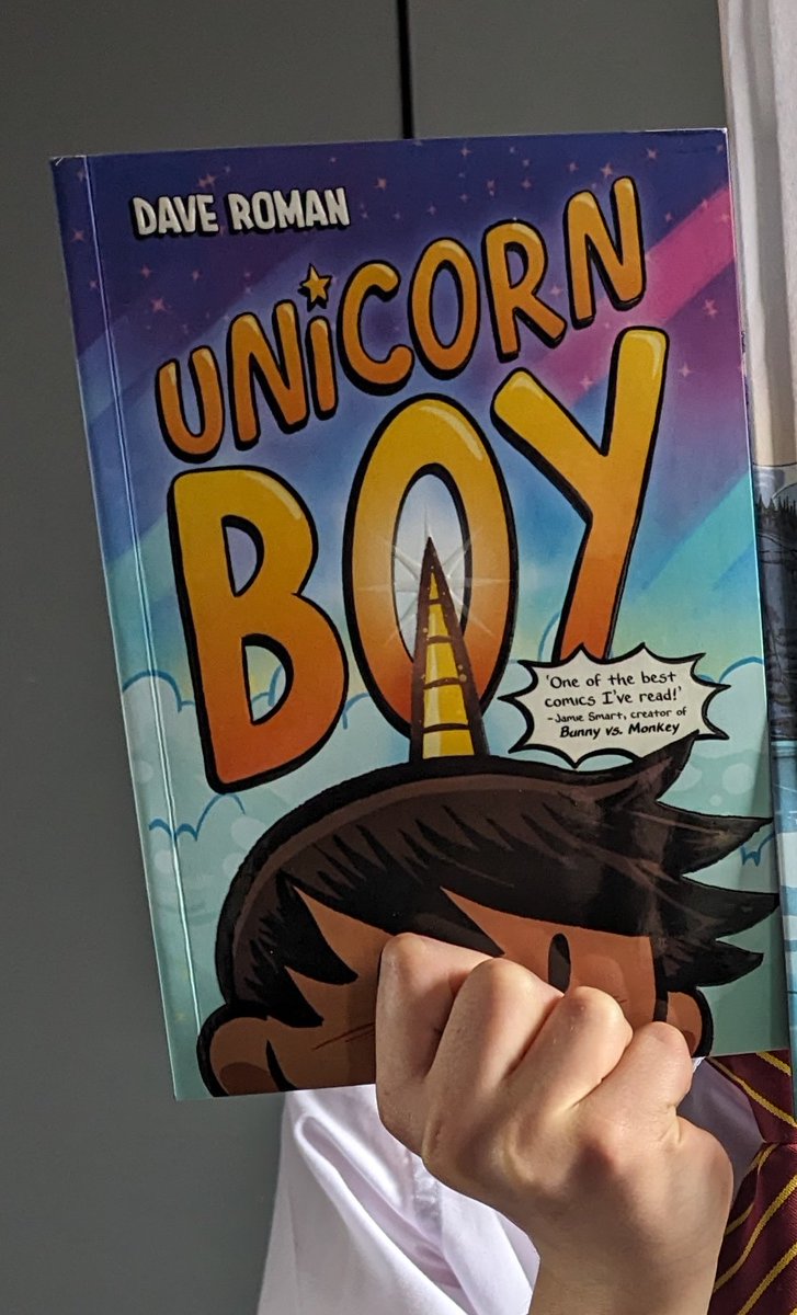 Finally had chance to read #UnicornBoy by @yaytime after DS snaffled it from my #bookpost!  🦄Superheroes, villains, friendship and magic black cats 🦄Pops with colour and thrills with lots of twisty adventures 🦄Humour & ♥️ 🦄Perfect for KS2+ Thanks Emily @HachetteKids...fab😍