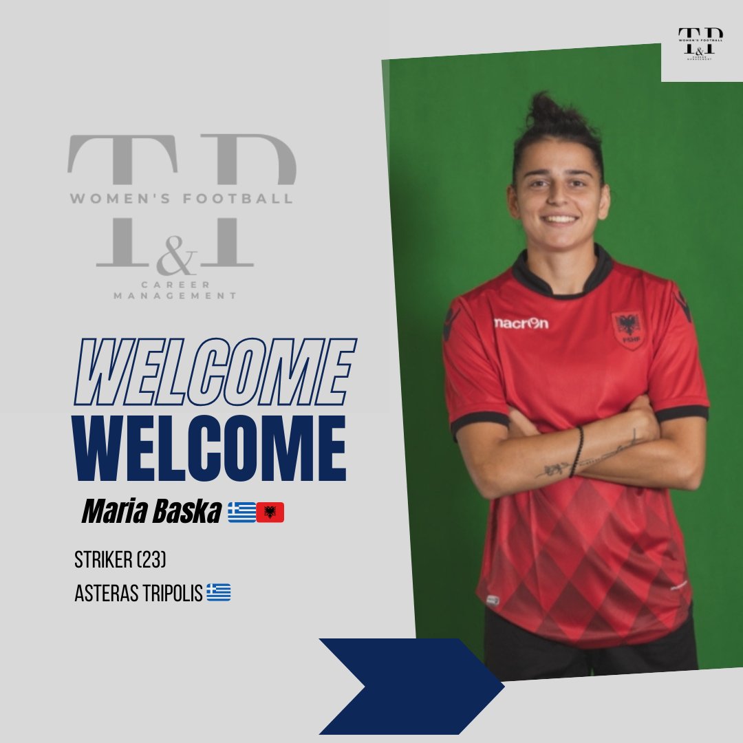 The 🇬🇷 striker of @asterastripolisfc  also 🇦🇱 International @mariabsk9 joins @tedeschi_e_partners_management ✨✍️
Another great player from a rapidly growing league like the 🇬🇷 One joins T&P! 
Welcome Maria! 
.
.
#strongertogether with #tedeschiepartners
