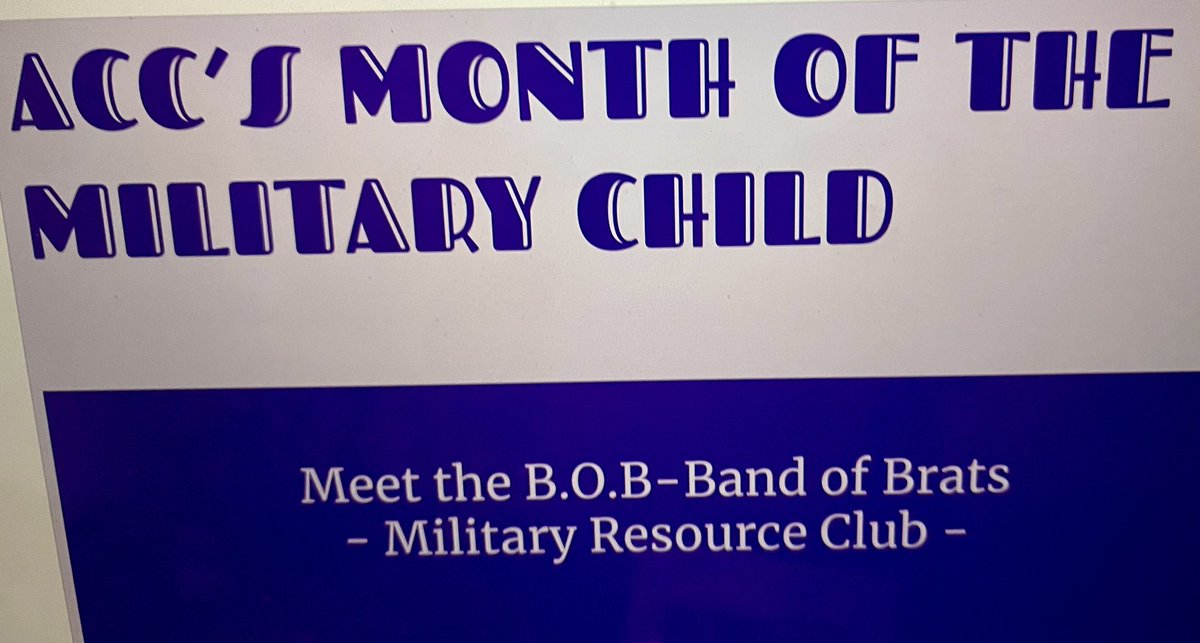 Thank you to both the <a href="/APSCareerCenter/">Arlington Career Center</a> staff for their “Purple up” day efforts &amp; to the “Band of Brats” students for their slide show supporting ACC’s Month of the Military Child!
#APSisAwesome