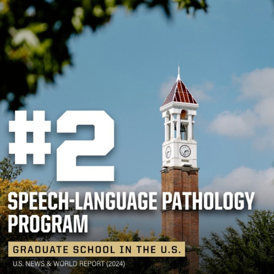 We are so excited that the @PurdueSLHS graduate SLP program has increased in ranking, moving up by one spot! We are so proud of everyone who has helped contribute to this achievement! @PurdueHHS 2024 U.S. News and World Report Best Speech-Language Pathology Program #2