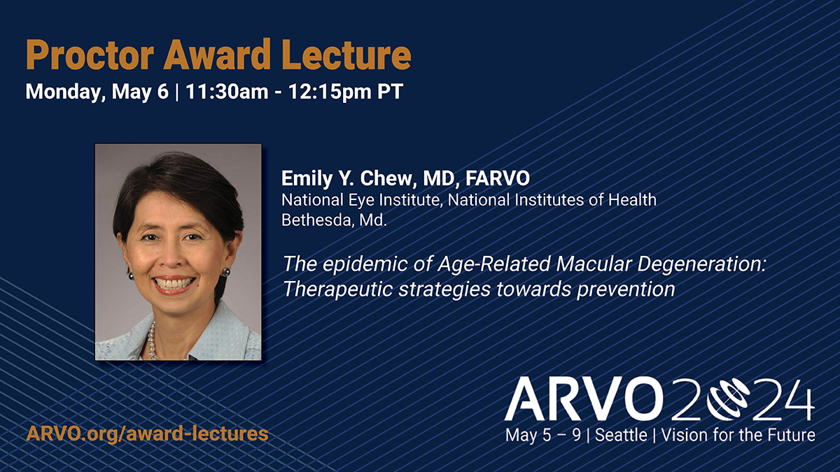 Make sure May 6 is marked on your #ARVO2024 calendar for an insightful discussion with Emily Chew, MD, FARVO (@NatEyeInstitute) on tackling The epidemic of Age-Related #MacularDegeneration: Therapeutic strategies towards prevention. Learn more: bit.ly/2tqBu07
@ARVOinfo