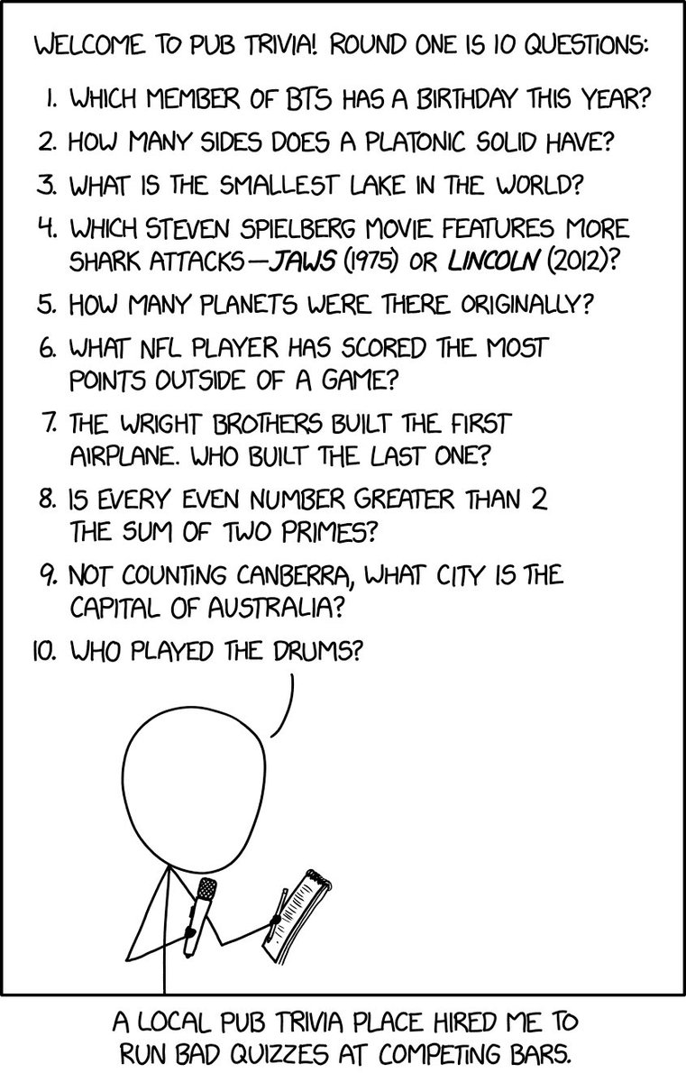 Pub Trivia xkcd.com/2922