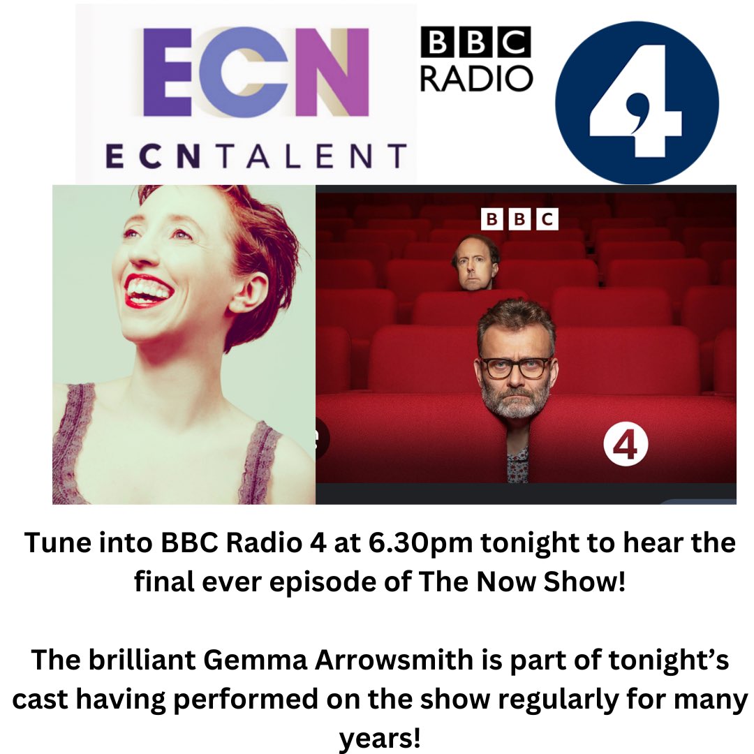 ECN Talent (@ecntalent) on Twitter photo Tune into <a href="/BBCRadio4/">BBC Radio 4</a> tonight at 6.30pm to hear the brilliant <a href="/mmaarrow/">Gemma Arrowsmith</a> on the final episode of The Now Show! Tune into <a href="/BBCRadio4/">BBC Radio 4</a> tonight at 6.30pm to hear the brilliant <a href="/mmaarrow/">Gemma Arrowsmith</a> on the final episode of The Now Show!