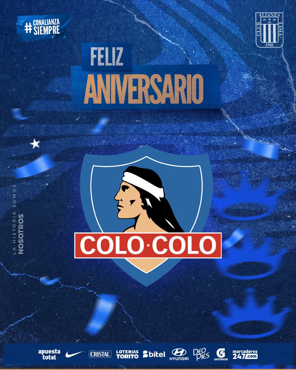 ¡𝙁𝙚𝙡𝙞𝙯 𝙖𝙣𝙞𝙫𝙚𝙧𝙨𝙖𝙧𝙞𝙤, 𝙝𝙚𝙧𝙢𝙖𝙣𝙤𝙨 @ColoColo! 💙 Que sean muchos años más, nos vemos en unos días. 🤍 ¡Arriba nosotros, @ColoColo y @ClubALoficial 🤝🏾! 💙 #ConAlianzaSiempre #VamosColoColo