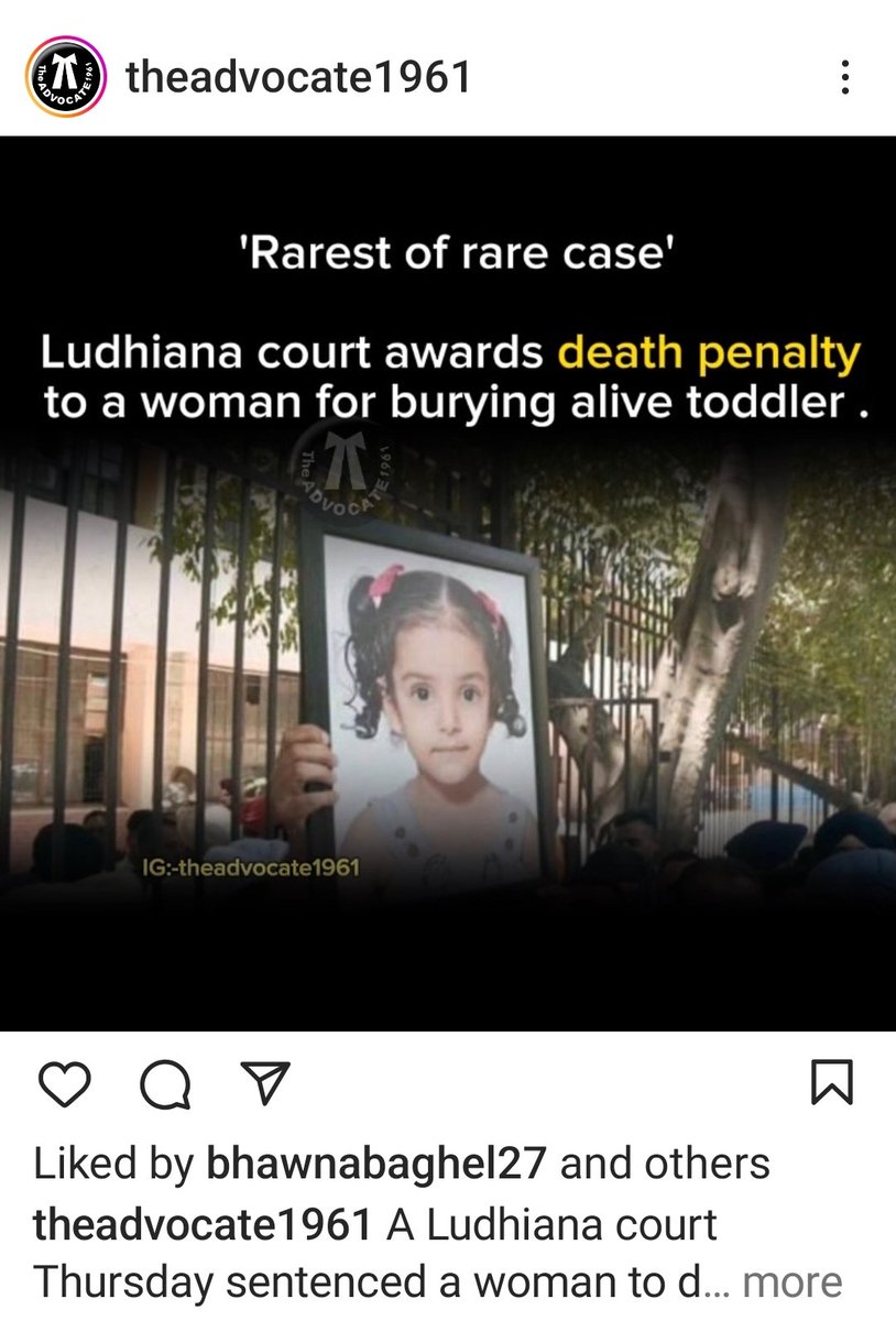 Woman awarded death penalty -  killed a toddler by burying her alive in Ludhiana - A RAREST OF RARE CASE
@realsiff
#Scrap125crpc
#falsecaseday
#498A
#DomesticVoilence
#NoAlimony
#Maintenance
#WayanadChalo
#BurningUnderwears